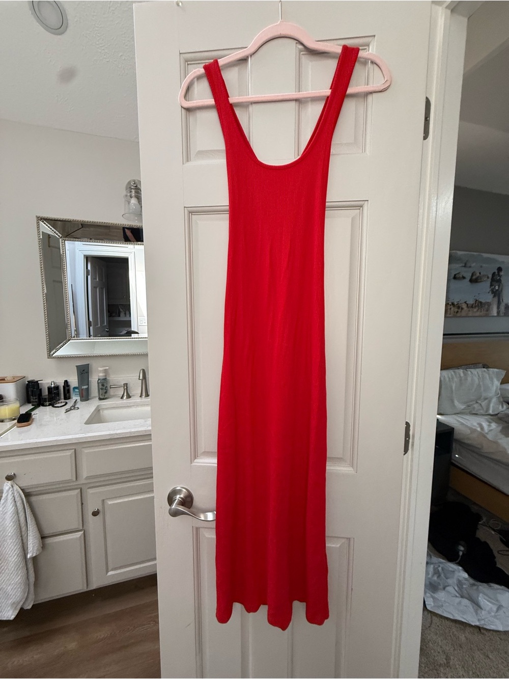 J. Crew Red Scoop-Neck Maxi Dress